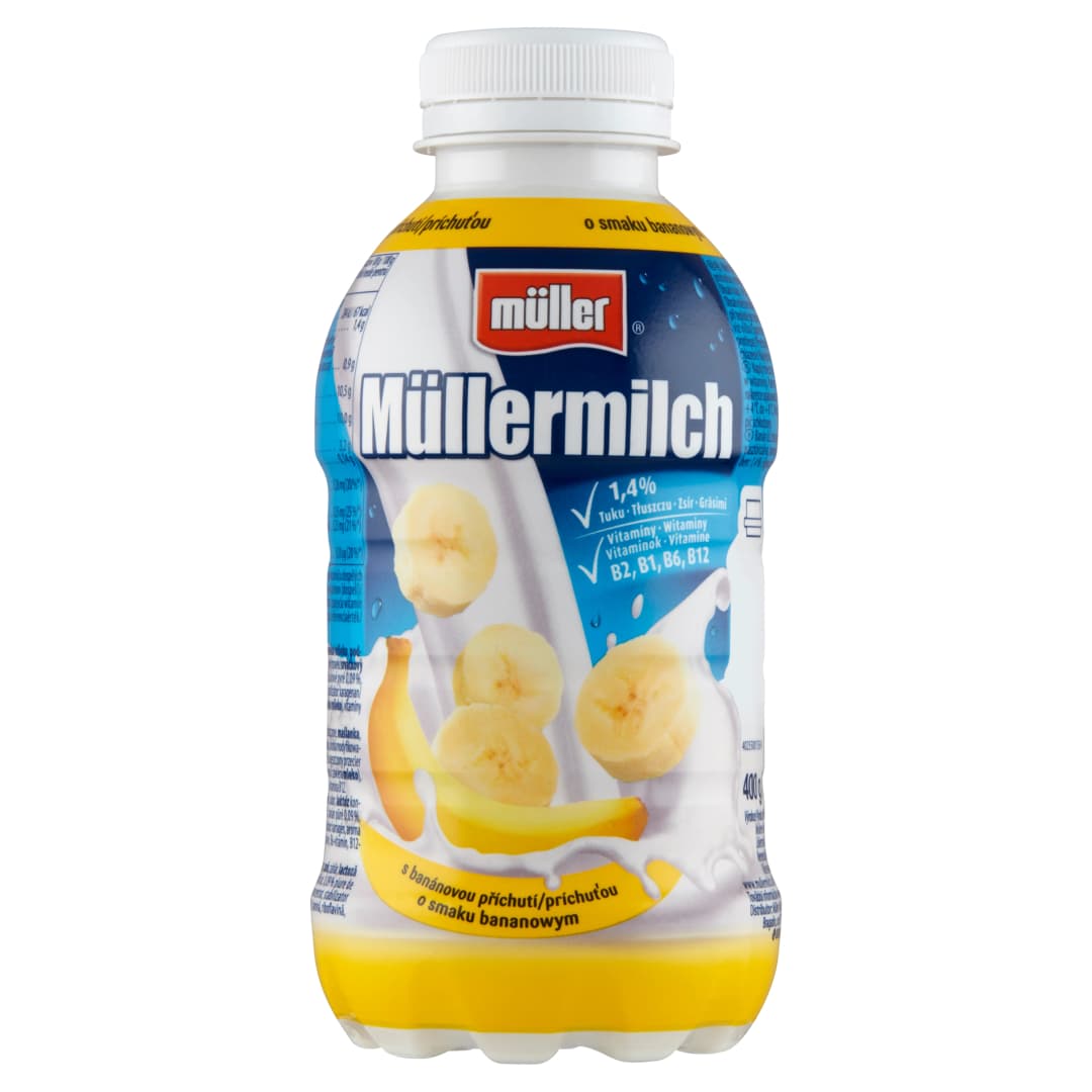 MULLER MULLERMILCH Napoj mleczny o smaku bananowym. 9,98 zl/kg