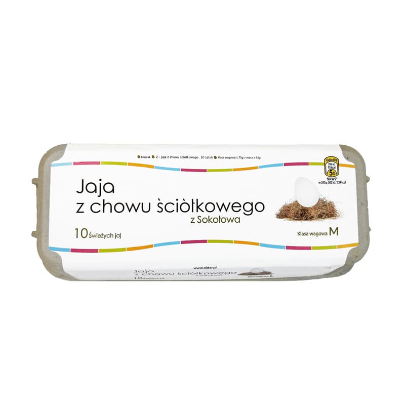 JAJA Z SOKOLOWA Jaja z chowu sciolkowego rozmiar M 10 szt.. 1,00 zl/szt.