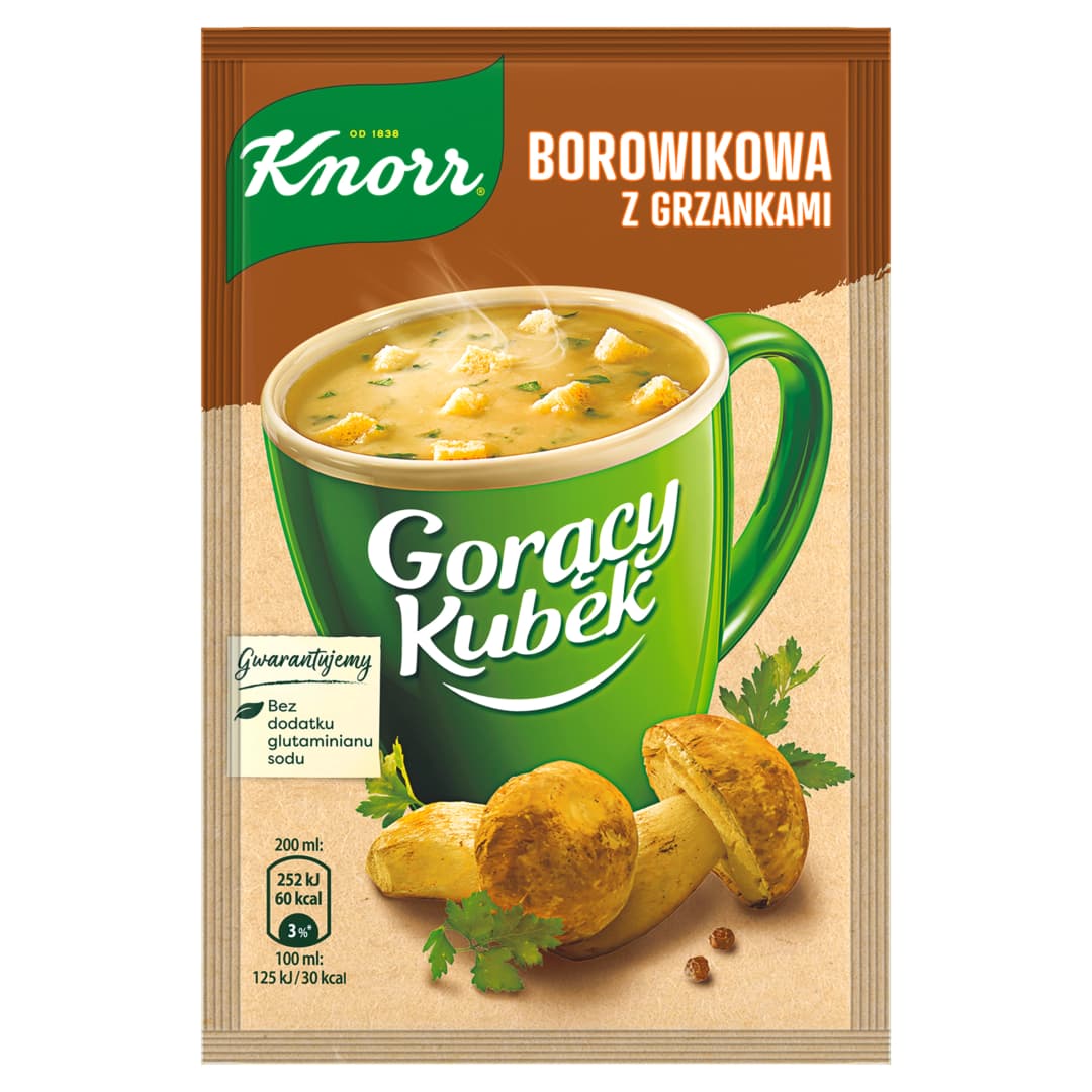 KNORR GORACY KUBEK Zupa borowikowa z grzankami. 119,33 zl/kg