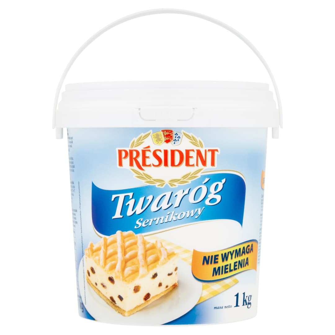 PRESIDENT Twarog sernikowy. 18,89 zl/kg