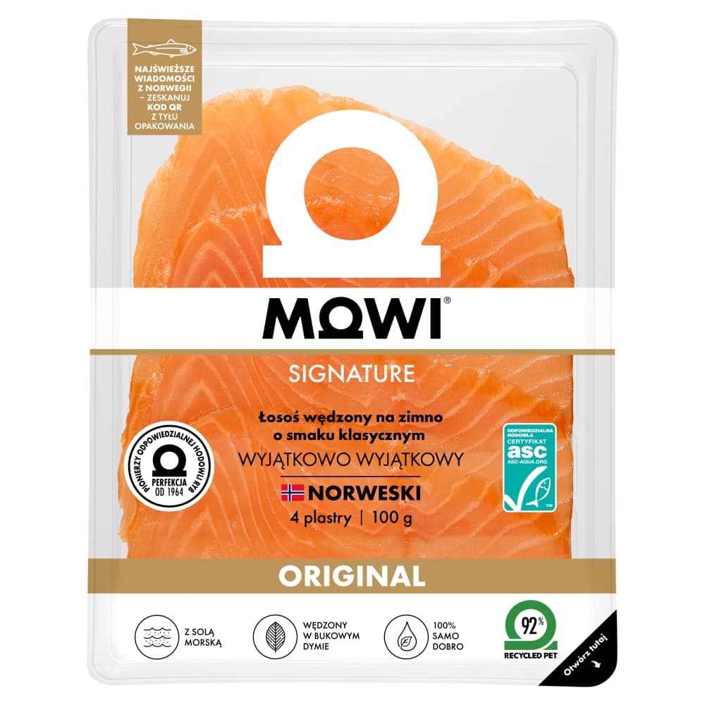 MOWI SIGNATURE Losos wedzony na zimno klasyczny. 271,90 zl/kg