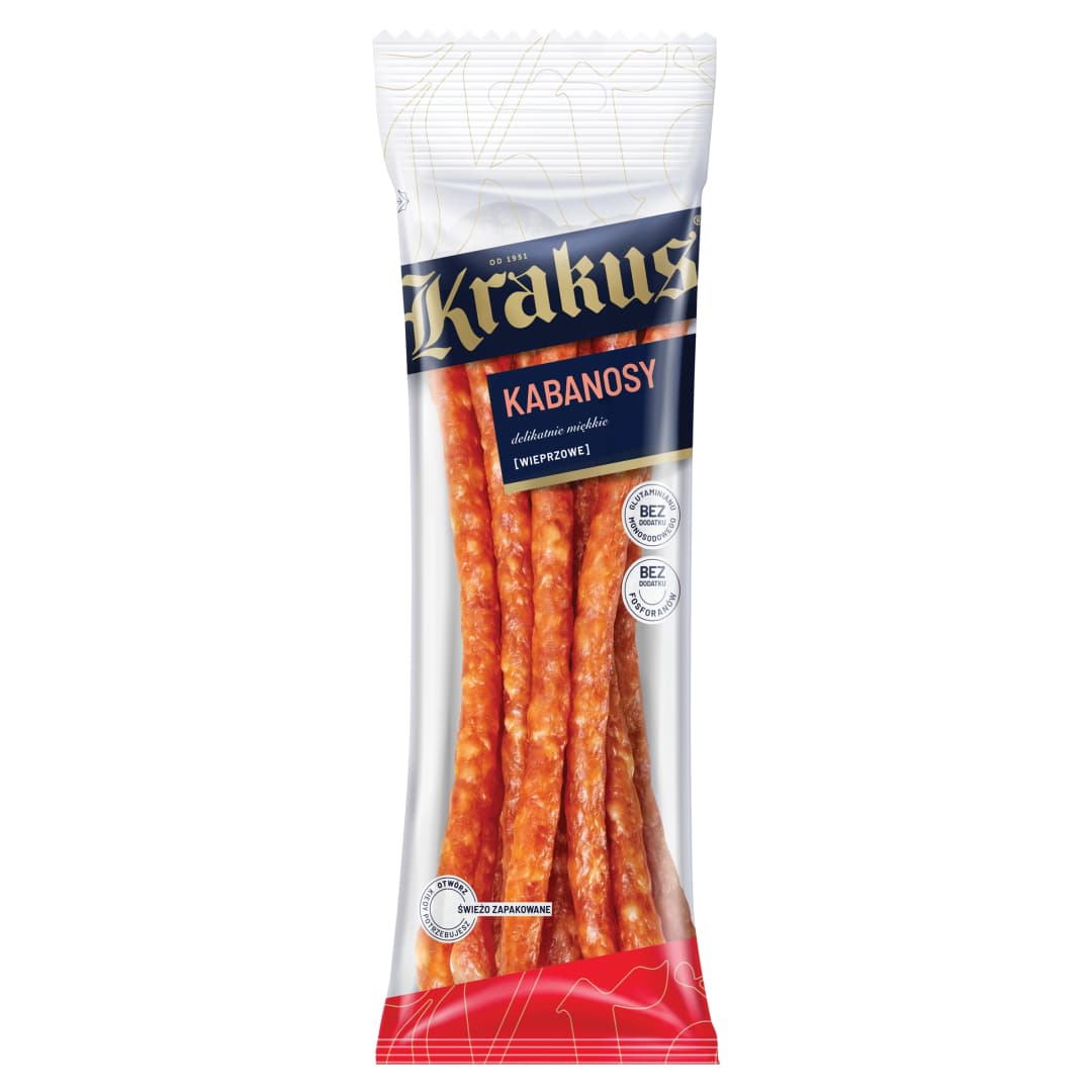 KRAKUS Kabanosy wieprzowe. 66,21 zl/kg