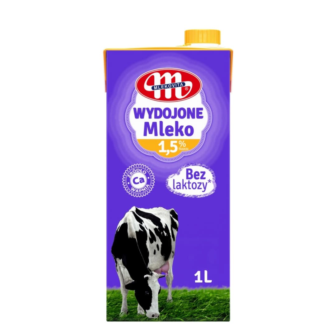 MLEKOVITA WYDOJONE Mleko UHT 1,5% bez laktozy. 5,99 zl/l